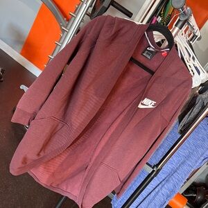 Nike Burgundy Open-Front Cardigan